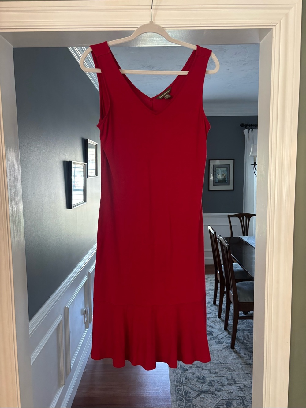Tommy Bahama Red V-Neck Sleeveless Midi Dress